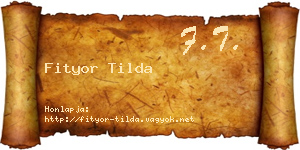 Fityor Tilda névjegykártya